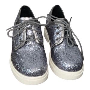 IIjin Silver Sequin Sparkly Glam Platform Sneaker Shoes Size 35, 5